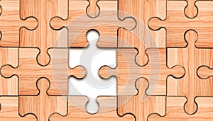 Jigsaw puzzle with one missed piece