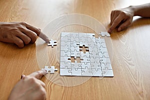 Jigsaw puzzle piece.Finally finding solution.