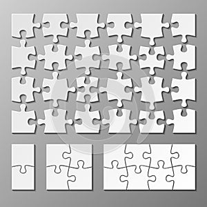 Jigsaw puzzle piece vector template isolated