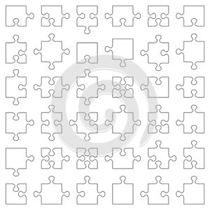 Jigsaw puzzle pieces collection of various shapes