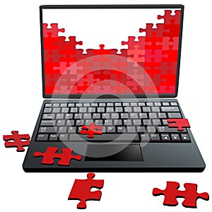 Jigsaw Puzzle pieces computer problems repair