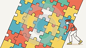 Jigsaw puzzle pieces, puzzle game, problem solving and teamwork, puzzle pieces vector design Generative AI