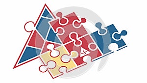 Jigsaw Puzzle Pieces, Problem Solving Unity, vector design Generative AI