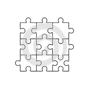 Jigsaw puzzle vector, nine pieces