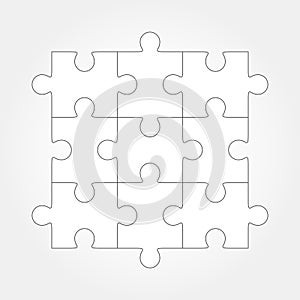 Jigsaw puzzle vector, nine pieces