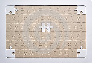 Jigsaw puzzle white color,Row puzzle pieces grid,Unsuccessful mosaic solution template