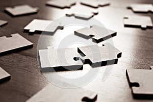 Jigsaw puzzles closeup