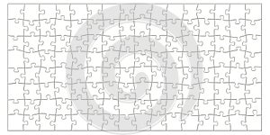 Jigsaw puzzles pieces mockup illustration, isolated on white backgroun.