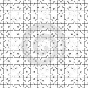 Jigsaw Seamless Pattern with white puzzle pieces