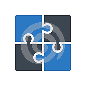 Jigsaw vector glyph colour icon