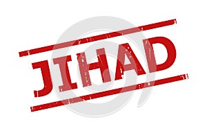 JIHAD Red Grunge Stamp with Lines