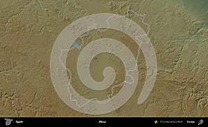 Jiloca outlined, Spain. Physical