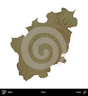 Jiloca, Spain, isolated on white. Physical