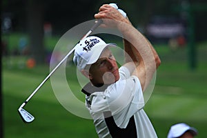 Jim Furyk tees off