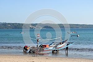 Jimbaran Beach in Bali, Indonesia.