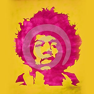 Jimi Hendrix graffiti in the park