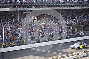 Jimmie Johnson takes the Checkered Flag