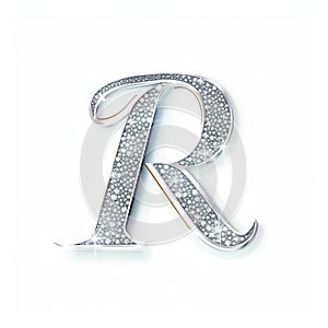 Minimalist \'r\' Logo Design With Rhinestones In Jimmy Choo Style photo