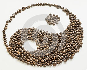Jin jang of coffe beans