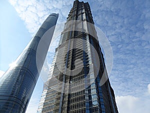 Jin mao and shanghai towers in lujiazui shanghai china