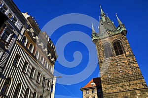Jindriska Tower, Old Buildings, (Vinohrady), Prague, Czech Republic