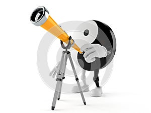 Jing Jang character looking through a telescope