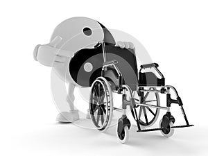 Jing Jang character with wheelchair