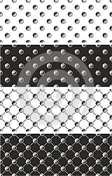 Jing Jang Sign Seamless Pattern Color Set