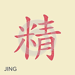 The Jing Kanji is one of the main categories of Chinese philosophy and traditional Chinese medicine photo