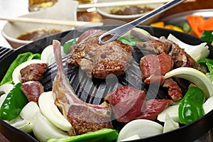 Japanese style lamb barbecue photo