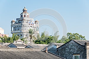 Jingjiangli Village in Kaiping, Guangdong, China. It is part of UNESCO World Heritage Site - Kaiping Diaolou and Villages.