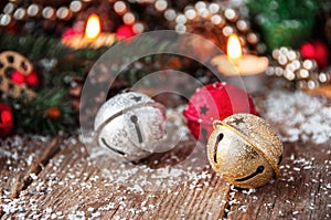 Jingle bells close-up. Christmas background