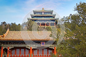 Jingshan park at the Back of the Forbidden City in beijing, China