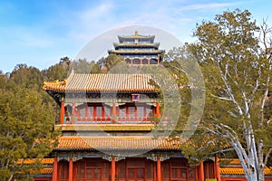 Jingshan park at the Back of the Forbidden City in beijing, China