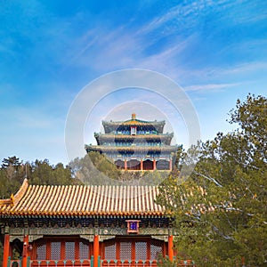 Jingshan park at the Back of the Forbidden City in beijing, China