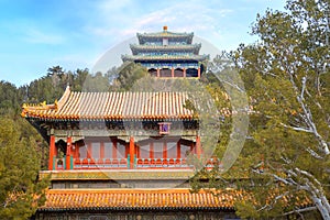 Jingshan park at the Back of the Forbidden City in beijing, China