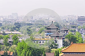 Jingshan park Beijing China hazy day