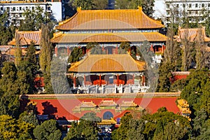 Jingshan Park Drum Tower Beijing China Overview