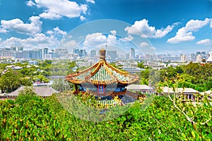 Jingshan Park,panorama above on Beijing city. photo