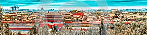 Jingshan Park,panorama above on  the Forbidden City, Beijing photo
