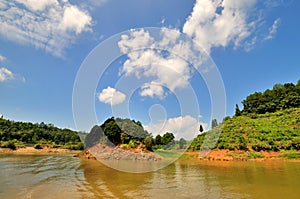 JinHu lake with mountains in Taining, China