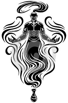 Jinn or Ifrit dark gothic silhouette art