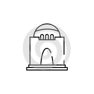 jinnah mausoleum icon. Element of Pakistan culture for mobile concept and web apps illustration. Thin line icon for website design