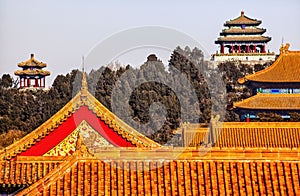 Jinshan Park from Forbidden City Beijing China