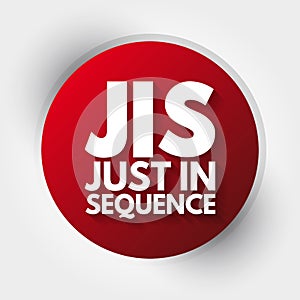 JIS - Just In Sequence acronym, business concept background