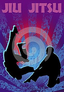 Jiu-jitsu poster. Vector. photo