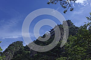 Jiuhua Mountain in Anhui Province on a sunny day