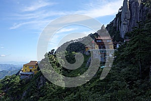 Jiuhua Mountain in Anhui Province on a sunny day