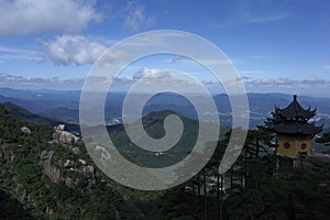 Jiuhua Mountain in Anhui Province on a sunny day