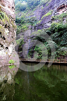 The Jiulong lake and mountain views in Taining,Fujian,China